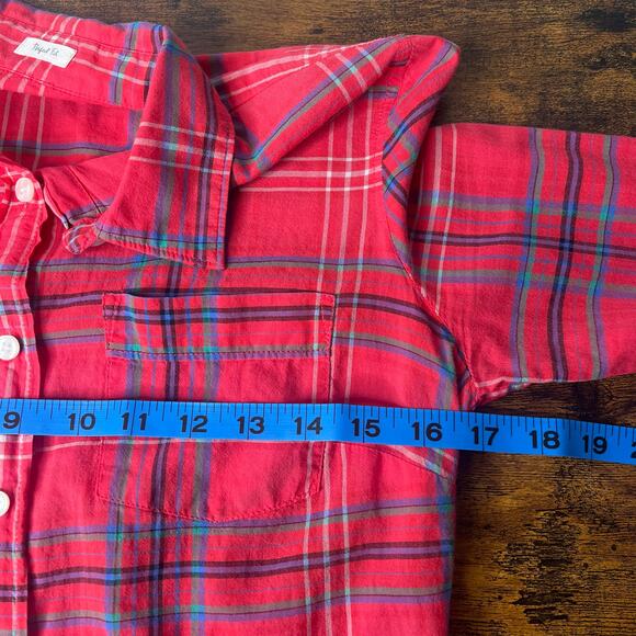 J. Crew Women's Perfect Fit Plaid Button Up Shirt XS Petite Cotton Long Sleeve - Picture 8 of 10
